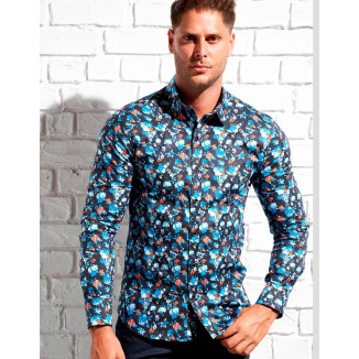 CAMISA SKULLS-FLOWERS